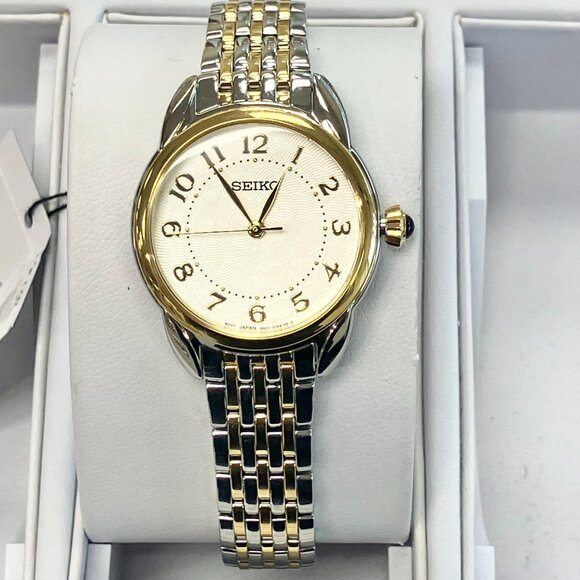 Seiko Two Tone Women's Watch With Numbers SUR562